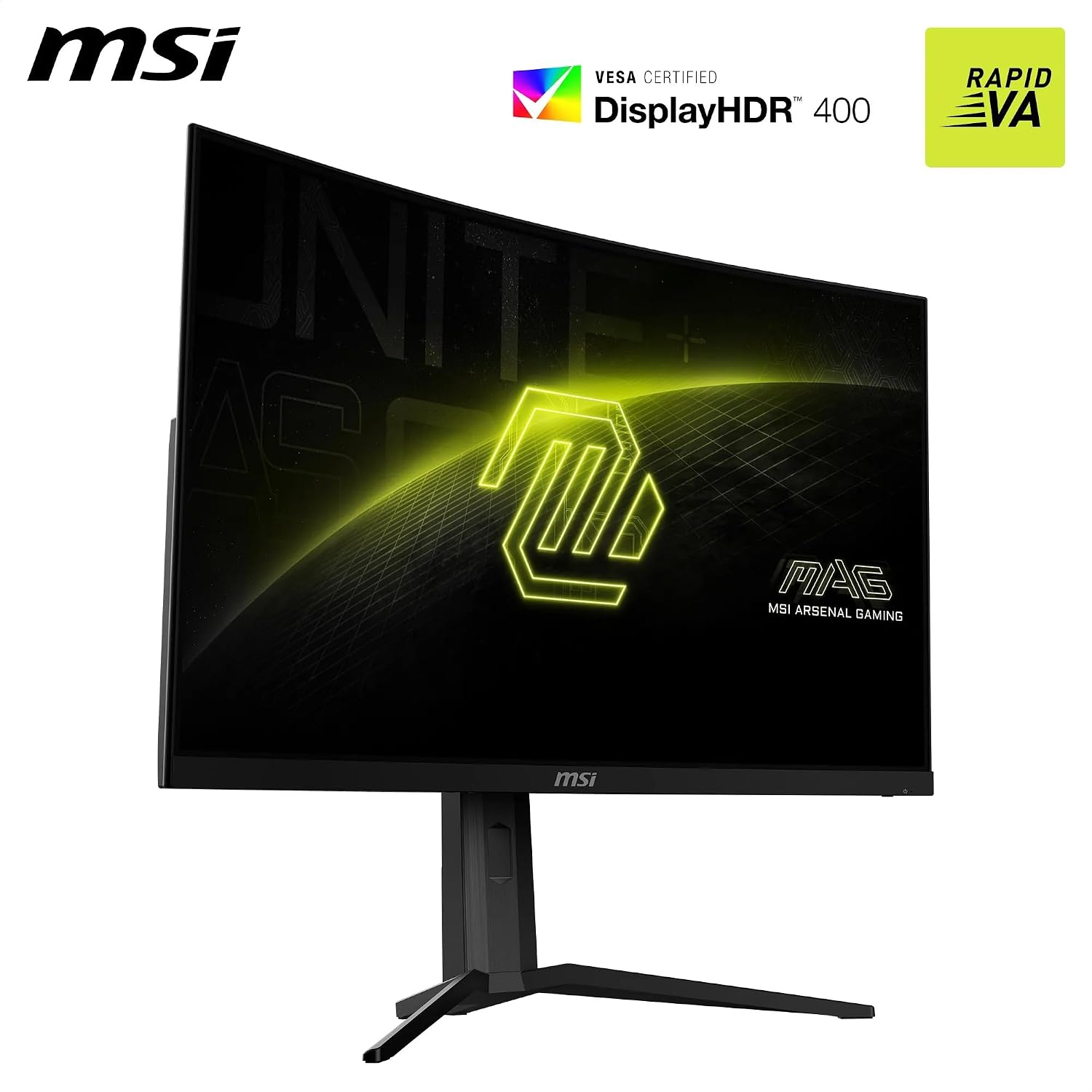 MSI MAG 321CUPDF Curved 32' UHD Gaming Monitor - Rapid VA 1500, 3840x2160, Dual-Mode / 0.5ms, 16:9, Adaptive Sync - DisplayPort 1.4a, HDMI 2.1, USB Type-C (DP Alt. with PD 15W)