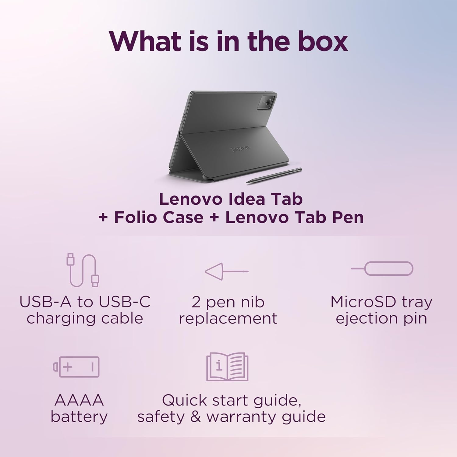 Lenovo Idea Tab - College Tablet - 11″ 2.5K IPS Touchscreen Display - 90Hz - MediaTek Dimensity 6300-8 GB Memory - 256 GB Storage - Integrated Arm Mali-G57 MC2 - Tab Pen and Folio Case