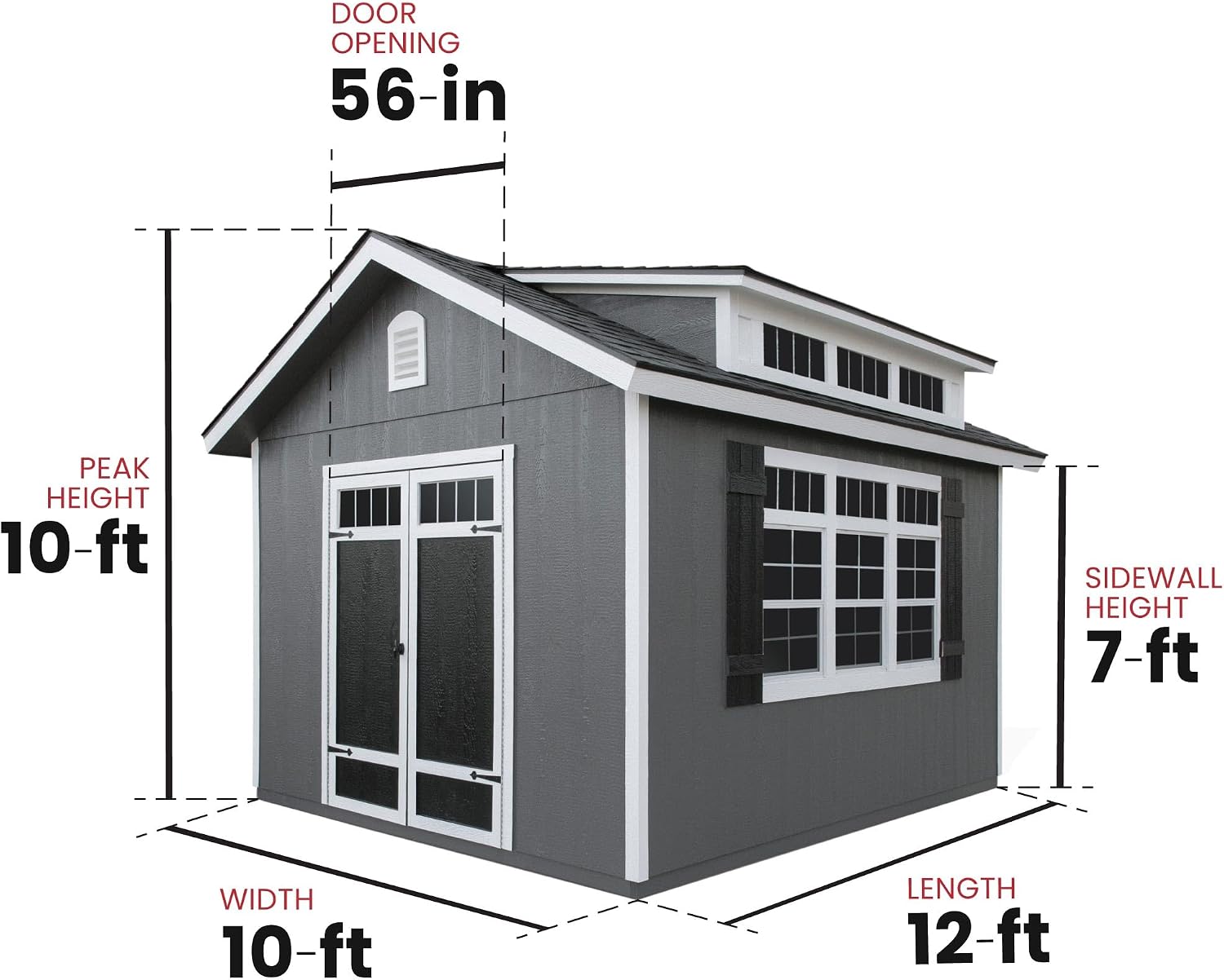 Handy Home Products Windemere 10x12 Do-it-Yourself Wooden Storage Shed with Floor, Beige