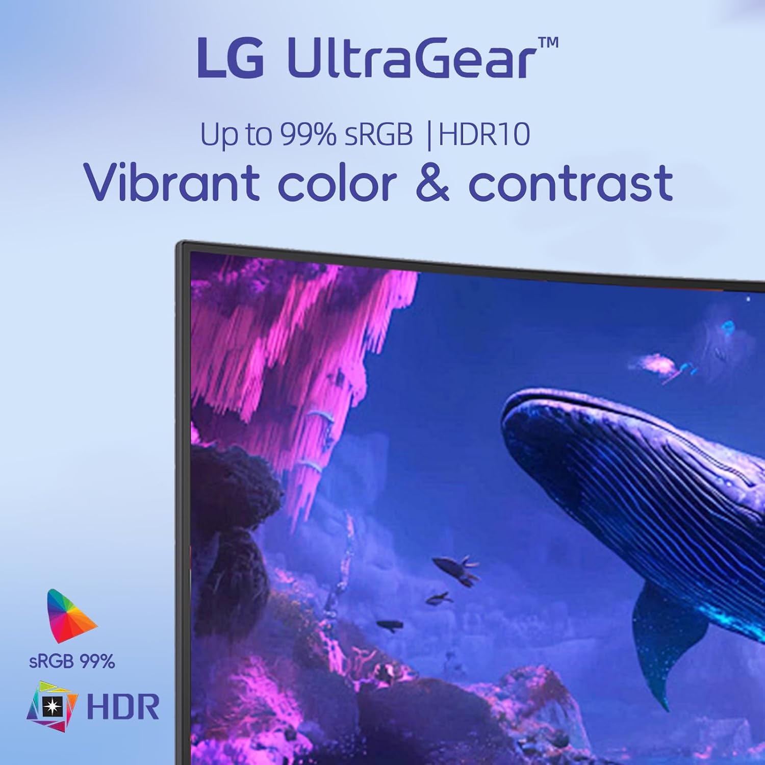 LG 32' Ultragear Curved Gaming Monitor, QHD, VA Panel, 180Hz, 1ms GtG, AMD FreeSync Compatible, HDR10, sRGB 99% Color, HDMI, DisplayPort, Height/Tilt/Swivel Adjustable Stand, Black