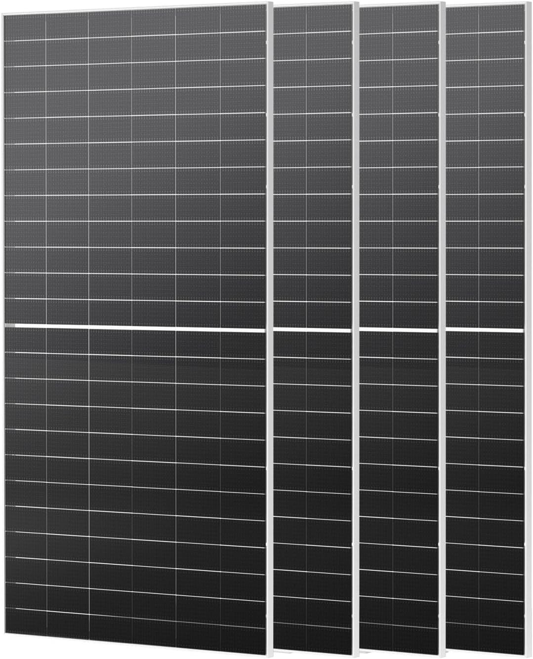 Renogy Solar Panels 4Pcs 590 Watt Bifacial N-Type12V 16BB Solar Panel, 25% High Efficiency Solar Module Monocrystalline for Garden Homes Farm Marine Off-Grid System Black