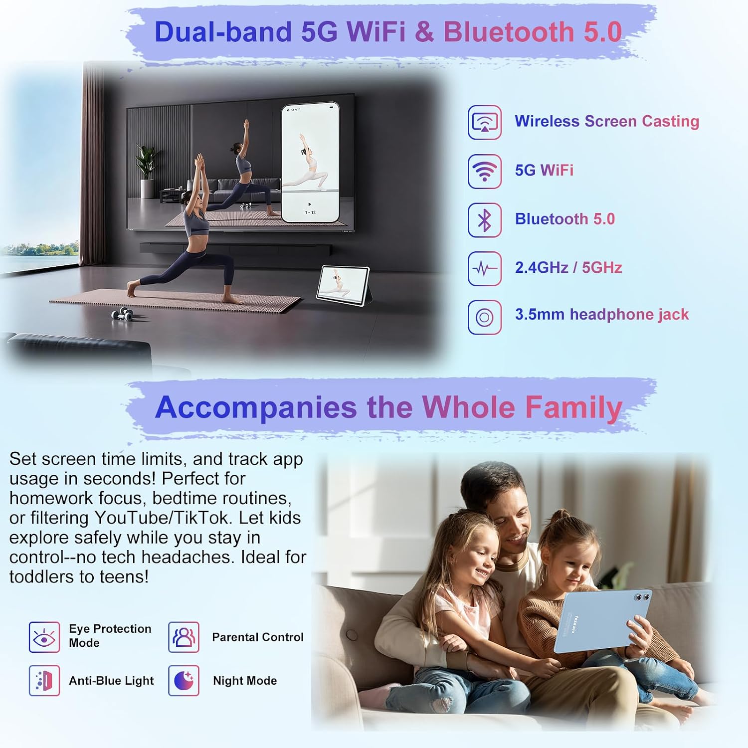 Android 15 Tablet 30GB+128GB+1TB Expand, 2026 10.1 Inch Octa-Core 8000mAh Electronics Tablets with Keyboard Mouse, Gemini AI, 5G WiFi, 1280x800 IPS Touchscreen, GPS, BT5.0, Widevine L1 -Metal Blue