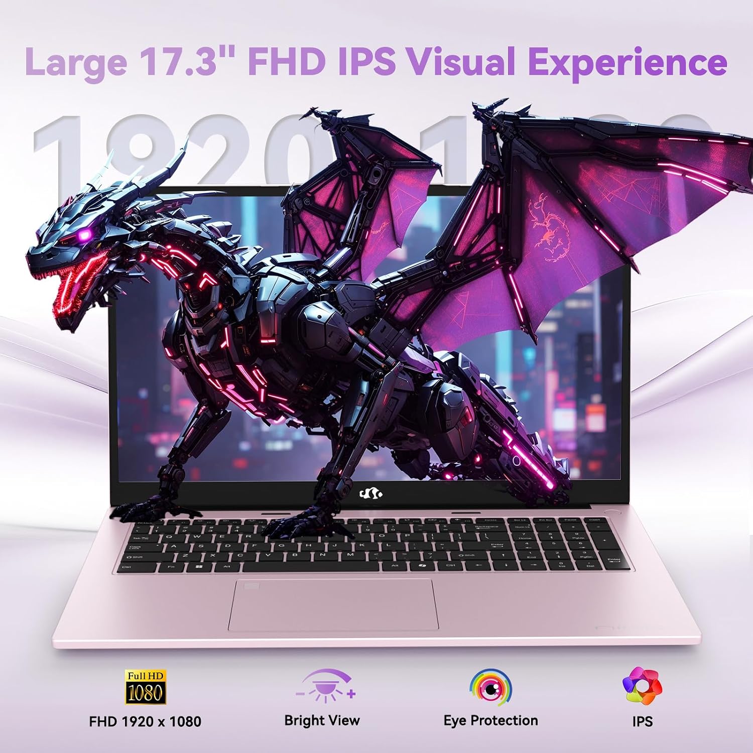 NIMO 17.3' FHD Gaming Laptop – AMD Ryzen 7 7735HS 8-Core/16-Thread, Radeon 680M Graphics, 16GB DDR5, 2TB NVMe SSD, Light Gaming & Esports Ready, Backlit Keyboard, Fingerprint Unlock, 100W PD Type-C