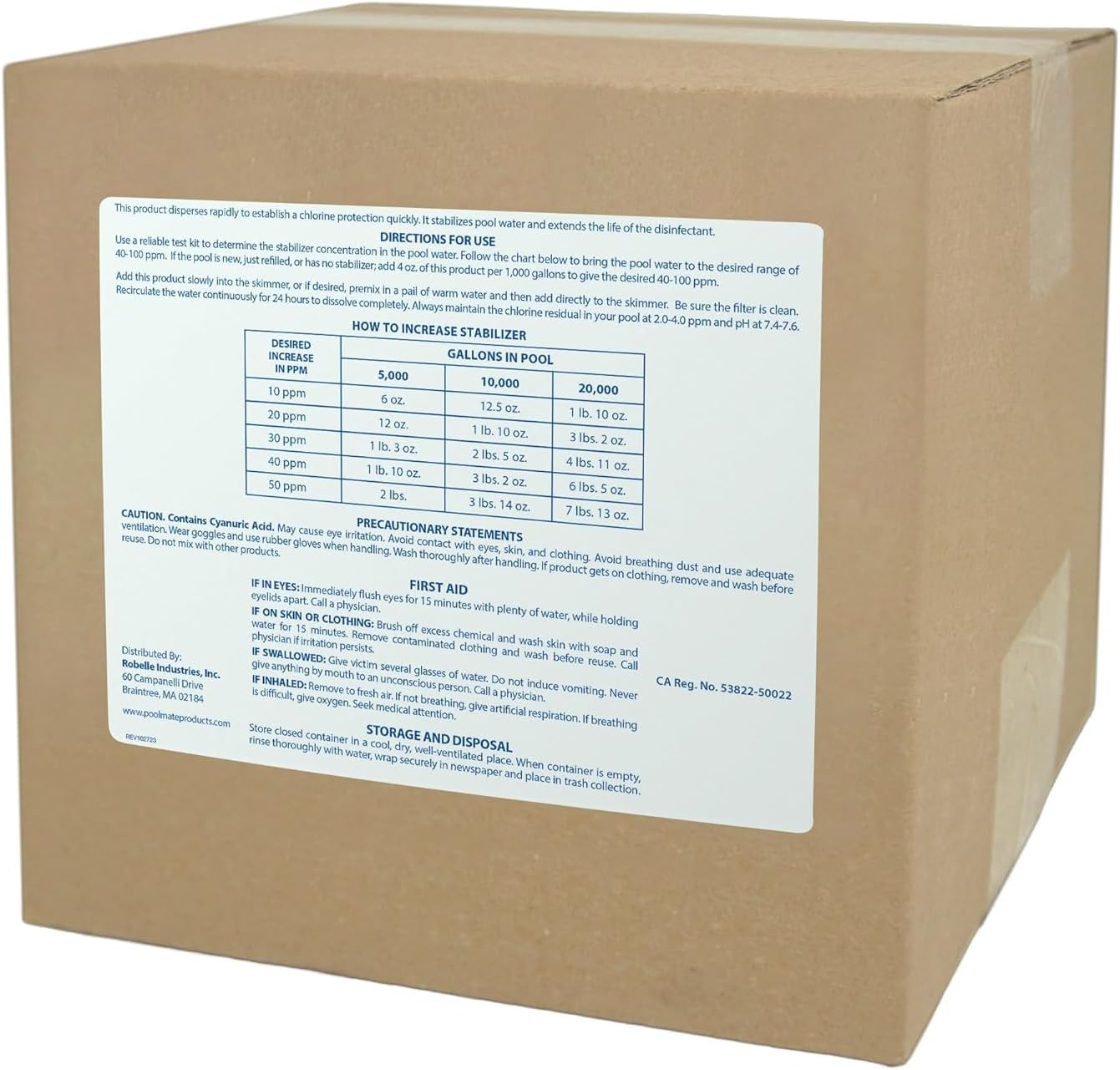 Pool Mate 28-Pounds Premium Pool Stabilizer and Conditioner, Concentrated Cyanuric Acid for Pools, Helps Chlorine Last Longer