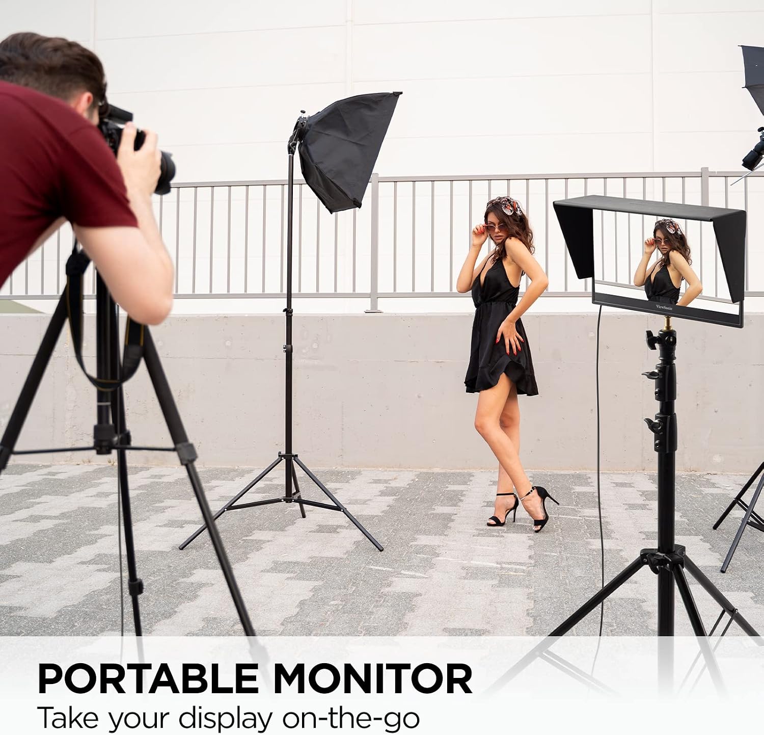 ViewSonic VP16-OLED 15.6' Portable 1080p OLED Monitor with 60W USB-C and mini-HDMI, and Ergonomic Stand(Renewed)