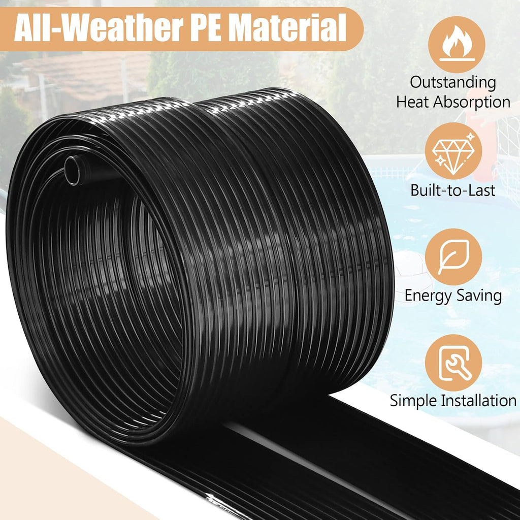 Goplus 2.5FT x 10/16.5/20FT Solar Pool Heater for Above Ground Pool Inground Pools, Swimming Pool Solar Panel Heating System, Weatherproof Pool Warmer (2PCS, 2.5FT x 16.5FT)