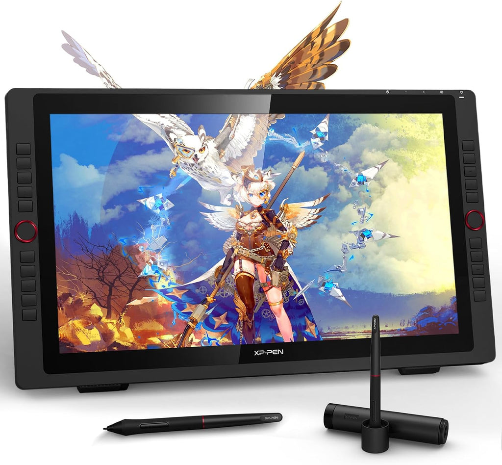 Drawing Tablet with Screen XPPen Artist 22R pro Computer Graphics Tablet 120% sRGB with Battery-Free Stylus Full-Laminated Technology, 21.5 inch Pen Display with 20 Shortcut Keys & 2 Red Dial(Black)