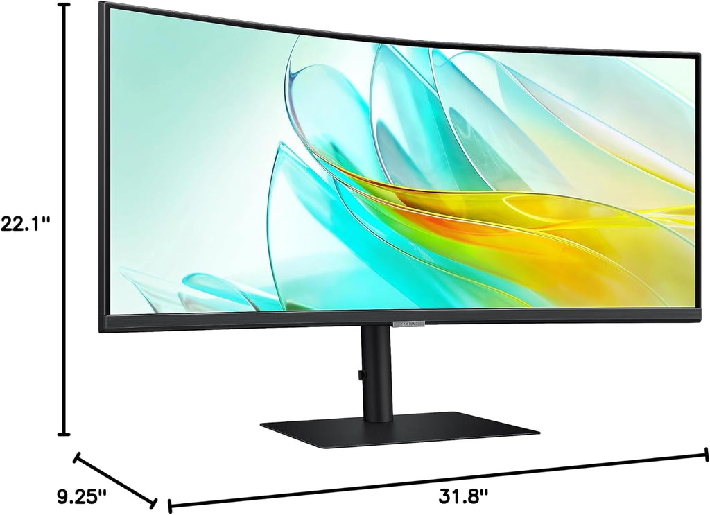 SAMSUNG 34' ViewFinity S65UA Series Ultrawide QHD Curved Monitor, HDR10, 100Hz, 350 nit, USB- C, Adjustable Stand, Intelligent Eye Care, LS34C650UANXGO, Black