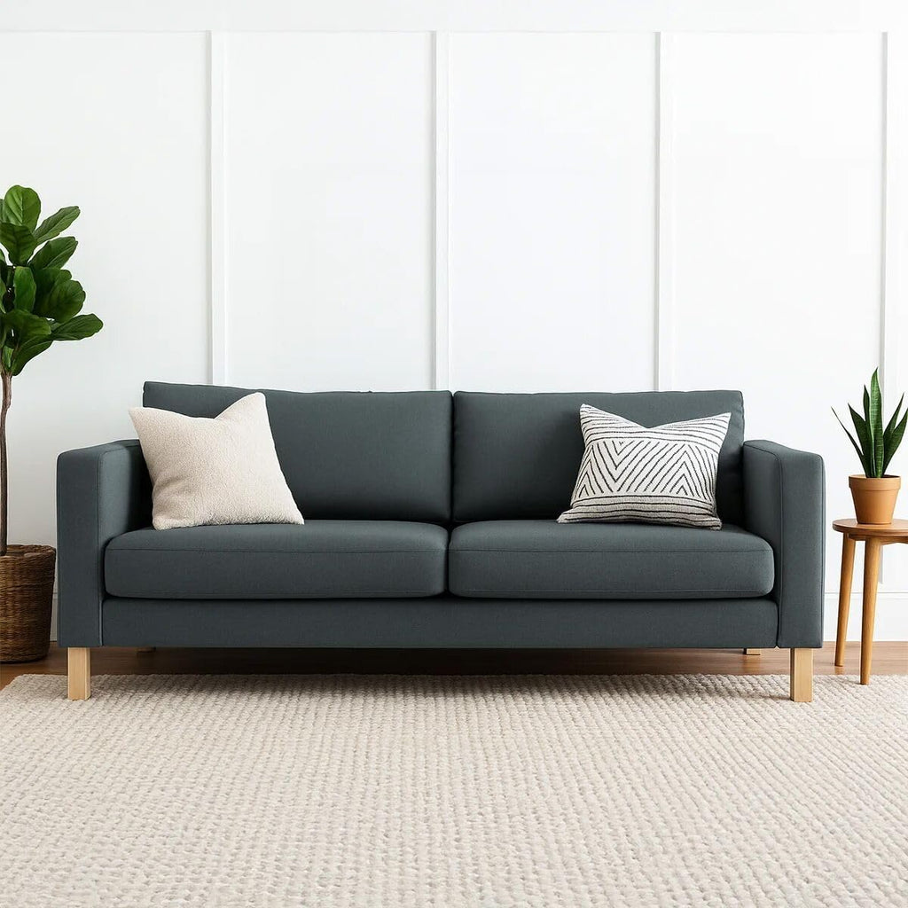 MASTERS OF COVERS SLIPCOVER ONLY! Karlstad Replacment Slipcover Snug Fit Karlstad 3 Seat (Not 2 Seat) Sofa Cover Slipcover for The IKEA Karlstad Three Seat -Dark Grey