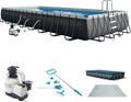 INTEX 26373EH Ultra XTR 32ft x 16ft x 52in Above Ground Swimming Pool Set with Sand Filter Pump and Deluxe Maintenance Cleaning Kit