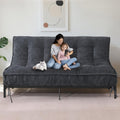 JUIKURY 8' Futon Mattress Queen Size, Thick Futons Sofa Couch Bed Sleeper Sofa Bed, Floor Mattress for Adults, Roll Up Folding Mattres Shredded Foam Filling, Medium Firm(Frame Not Included)