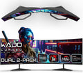 Kado Dual Gaming Monitor Setup - 2-Pack 24.5' 240Hz 1ms Curved 1500R 1920x1080, AMD FreeSync Premium, Panoramic Gaming Multi-View Split Screen Streaming, VESA Mount HDMI DisplayPort Built-in Speakers