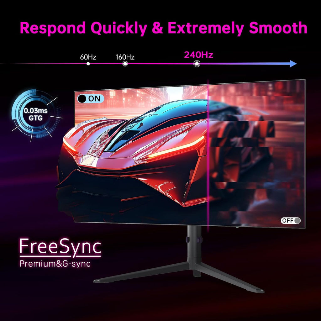 KTC 27 OLED Monitor - 1440p 240hz Monitor 0.03ms GTG, Type-C 65W, Built-in Speakers, 1.5M:1 Contrast Ratio, 136% sRGB, DisplayPort1.4, HDMI2.0,USB-C 3.0, Vesa, PC Moniter (Renewed)