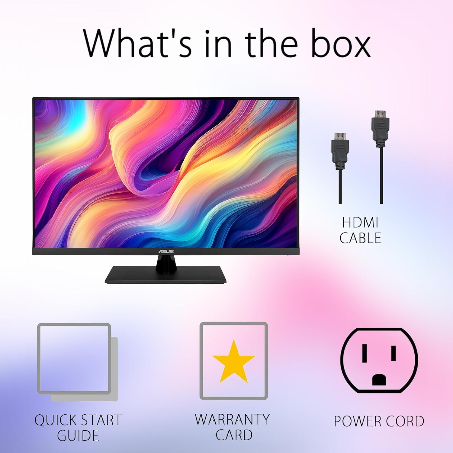 ASUS 32' 4K UHD Monitor, 3840 x 2160 IPS Display, HDR10, Adaptive-Sync, 99% sRGB, Built-in Speakers, Eye Care, DisplayPort HDMI, VESA Mountable Professional Desktop Gaming Display - Black