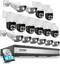 ZOSI 16 Channel 4K PoE Security Camera System with AI Face Person Vehicle Detection, 16 Wired 5MP 3K Outdoor Bullet PT PoE IP Cameras, 2-Way Audio, Spotlight, 5X Digital Zoom, 4TB HDD, 24/7 Recording