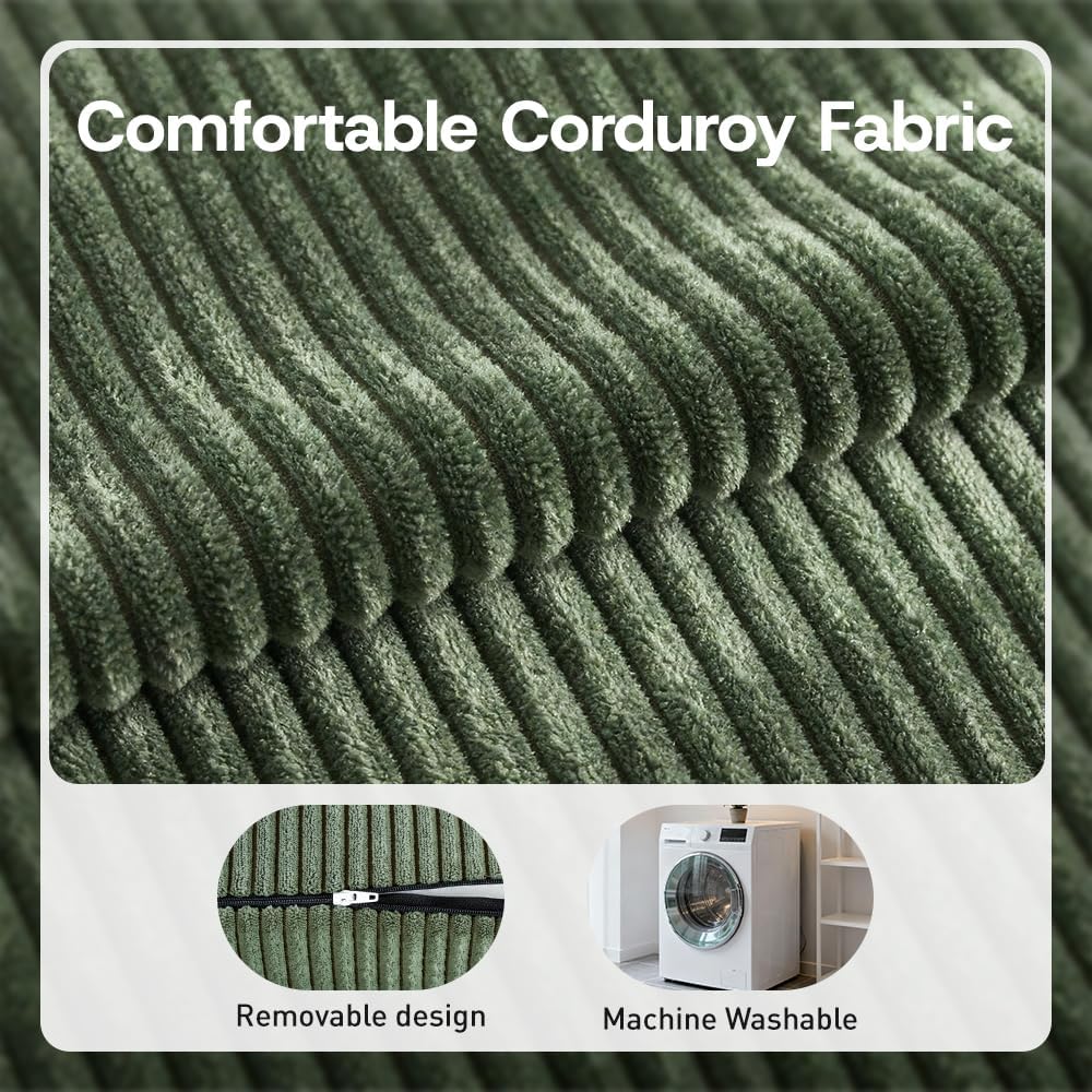 YEPDIN Folding Sofa Bed,Convertible Sofa Bed with Armrest Foldable Sleeper Chair, Portable Folding 4-in-1 Floor Sofa with Convertible Lounge Chair for Living Room,Bedroom,Washable Cover,Green Single
