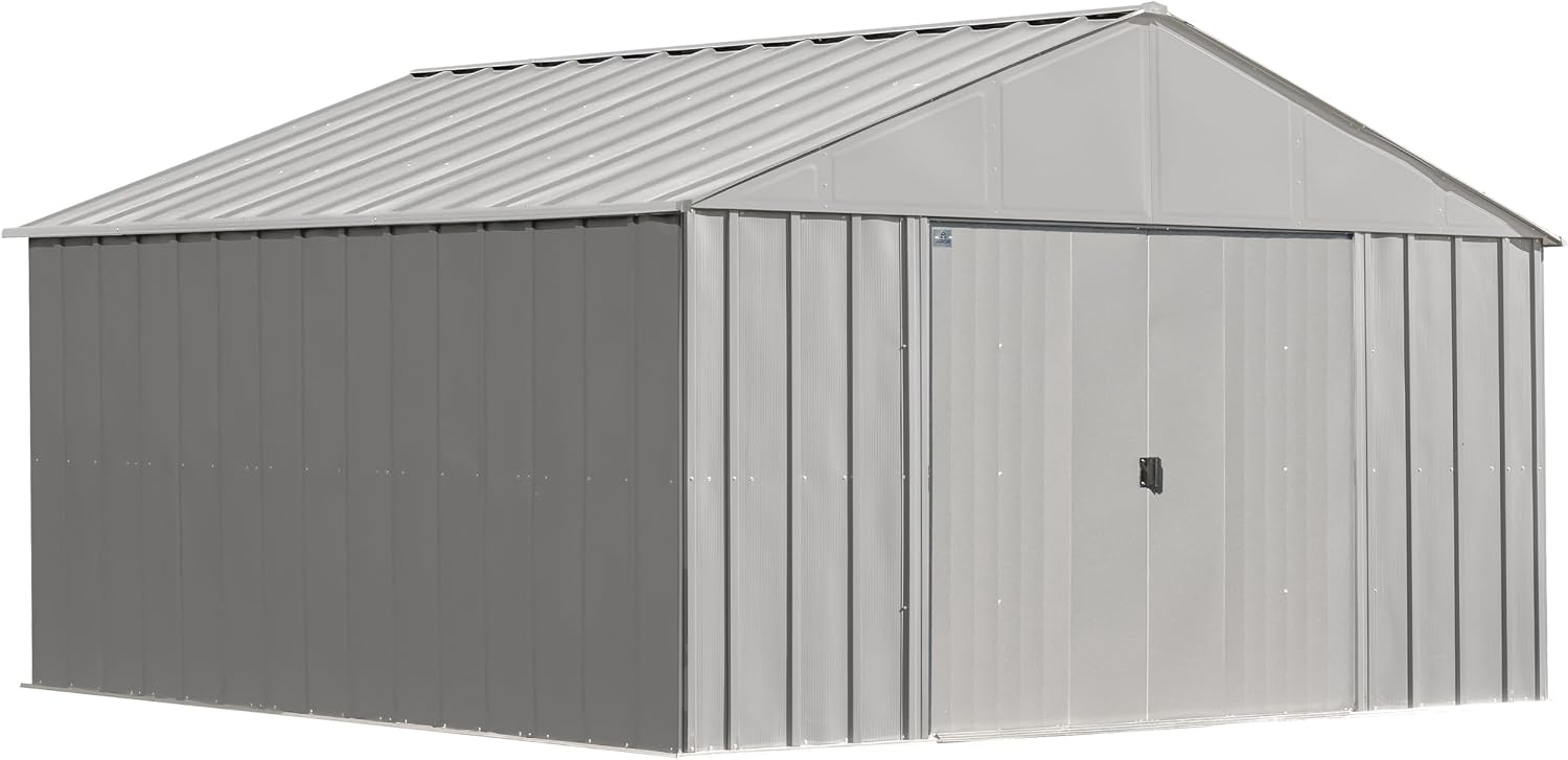 Arrow Classic Metal Shed, 12 x 12, Flute Grey