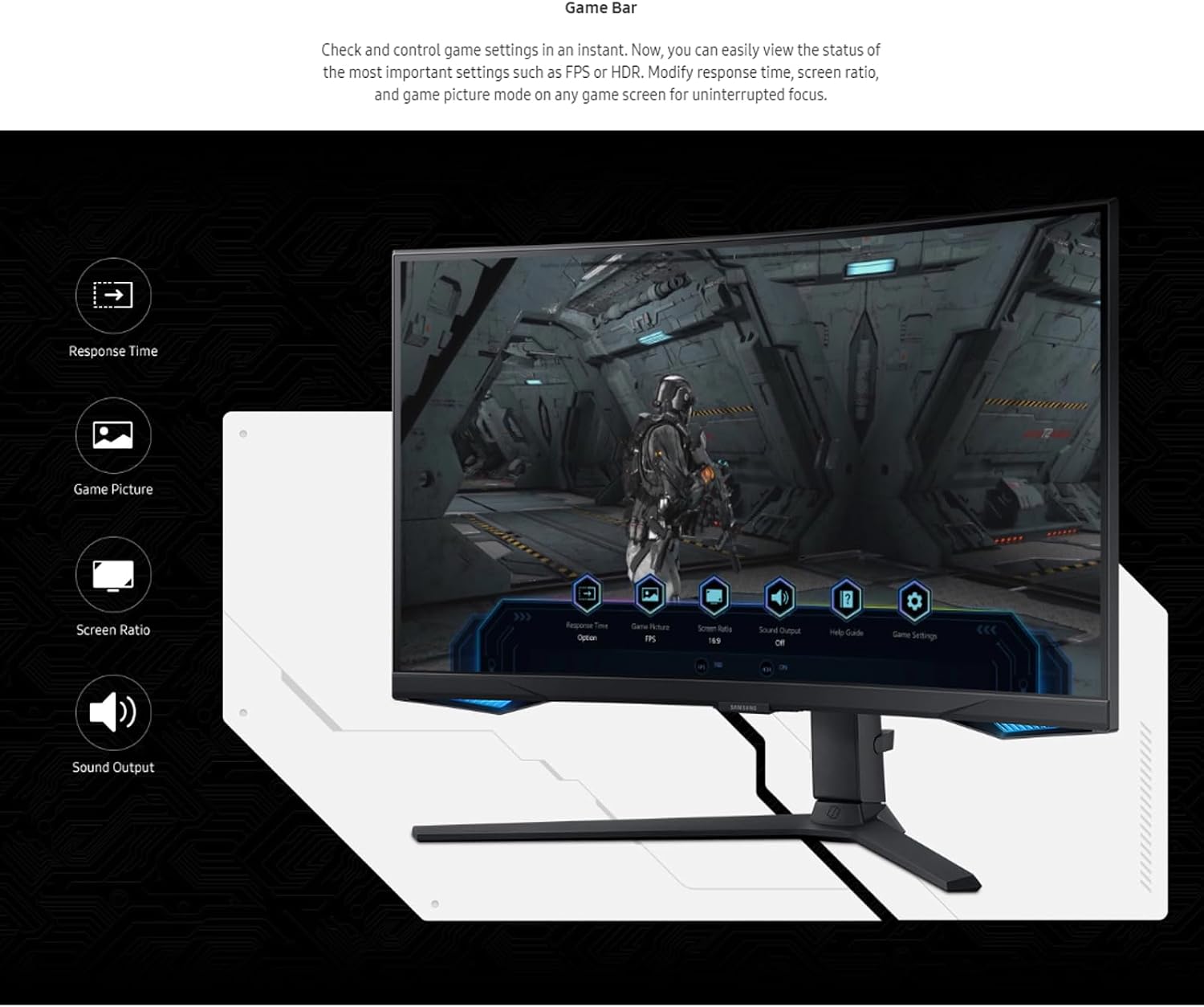 Samsung 32' Odyssey Curved Gaming Monitor | 240Hz, 1ms | QHD, HDR600 | AMD FreeSync Premium Pro | 1000R Curve | Gaming Hub, Smart TV |Includes Remote Control