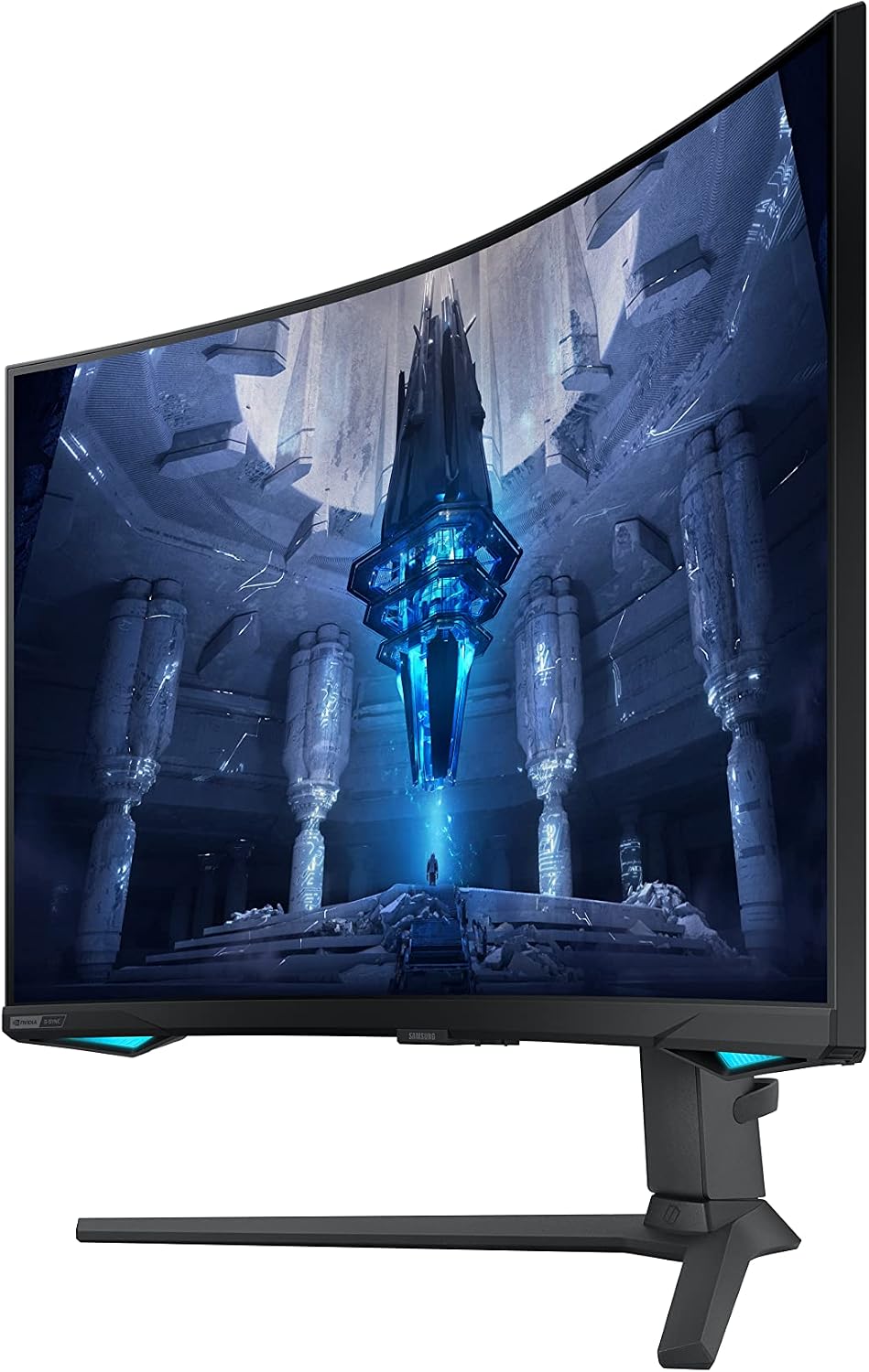 Samsung 32' Odyssey Neo G7 4K UHD 165Hz 1ms G-Sync 1000R Curved Gaming Monitor, Quantum HDR2000, AMD FreeSync Premium Pro, Ultrawide Game View, DisplayPort, HDMI, Height Adjustable Stand, Black