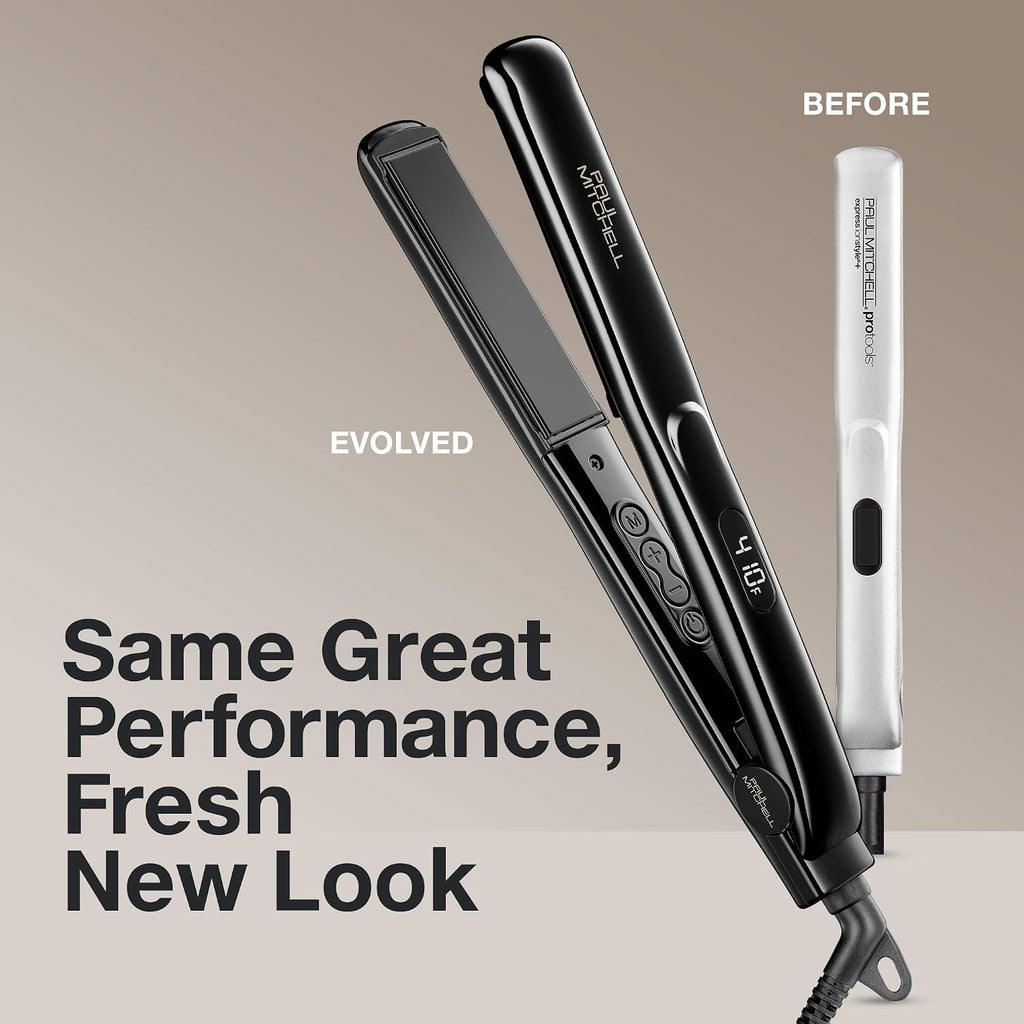 Paul Mitchell Style+ 1' Ceramic Flat Iron, Adjustable Heat Settings, for Straightening + Curling
