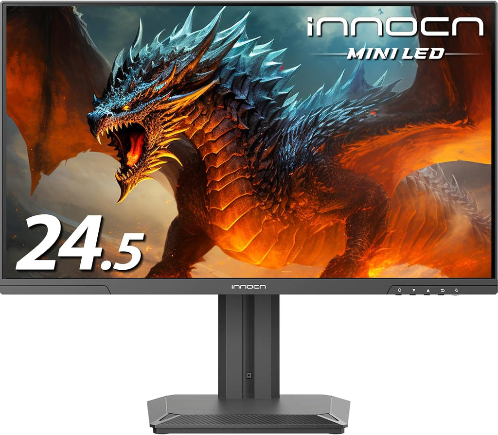 INNOCN 24.5' 2K QHD 2560 x 1440P 240Hz Monitor, Gaming Console Ready, Mini-LED Precisely Local Dimming, Monitor for Mac, HDMI 2.1, DP 1.4, Height Pivot Adjustable Stand, Black - 25M2S