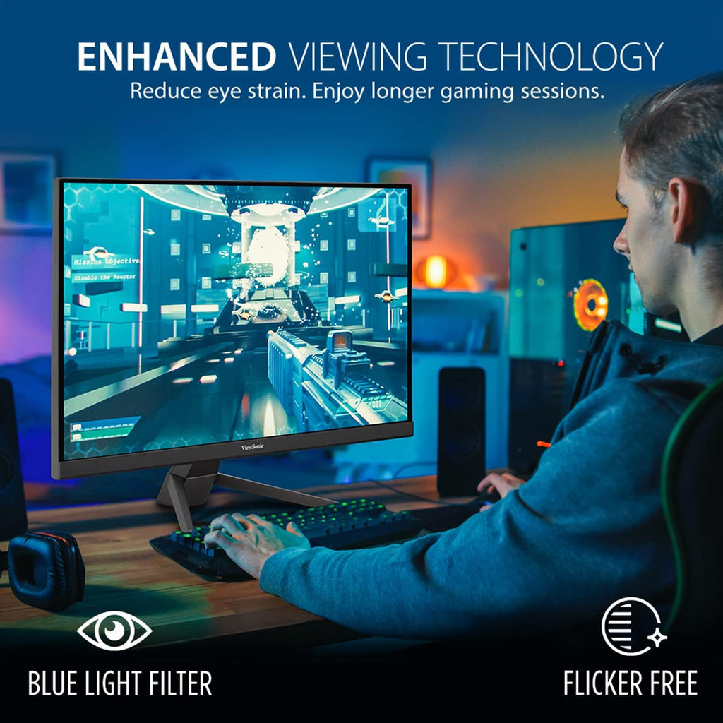 ViewSonic VX2767-MHD 27' 1080p Gaming Monitor w/ 100Hz, 1ms, FreeSync, Eye Care, HDMI, VGA, DP (Renewed)