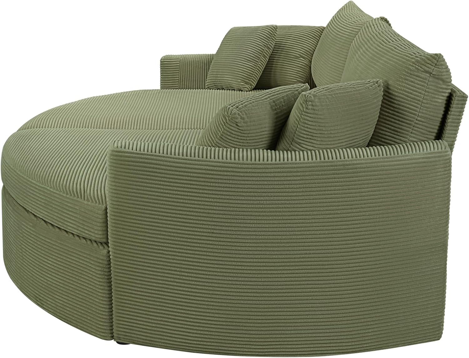 Merax 102.3' Oversized Double Chaise Lounge Indoor, Comfy Corduroy Upholstered Loveseat Sleeper Sofa Bed, Deep Seat Cloud Couch with USB Ports and Throw Pillows for Living Room, Green