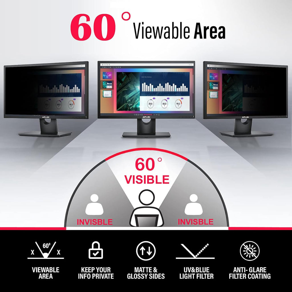 45 Inch Privacy Screen Filter for 32:9 Curved Ultrawide Gaming Monitor | Privacy Shield | Anti Glare | Anti-Blue Light | Eye Protection | Anti Spy | Computer Security Private Filter Protector