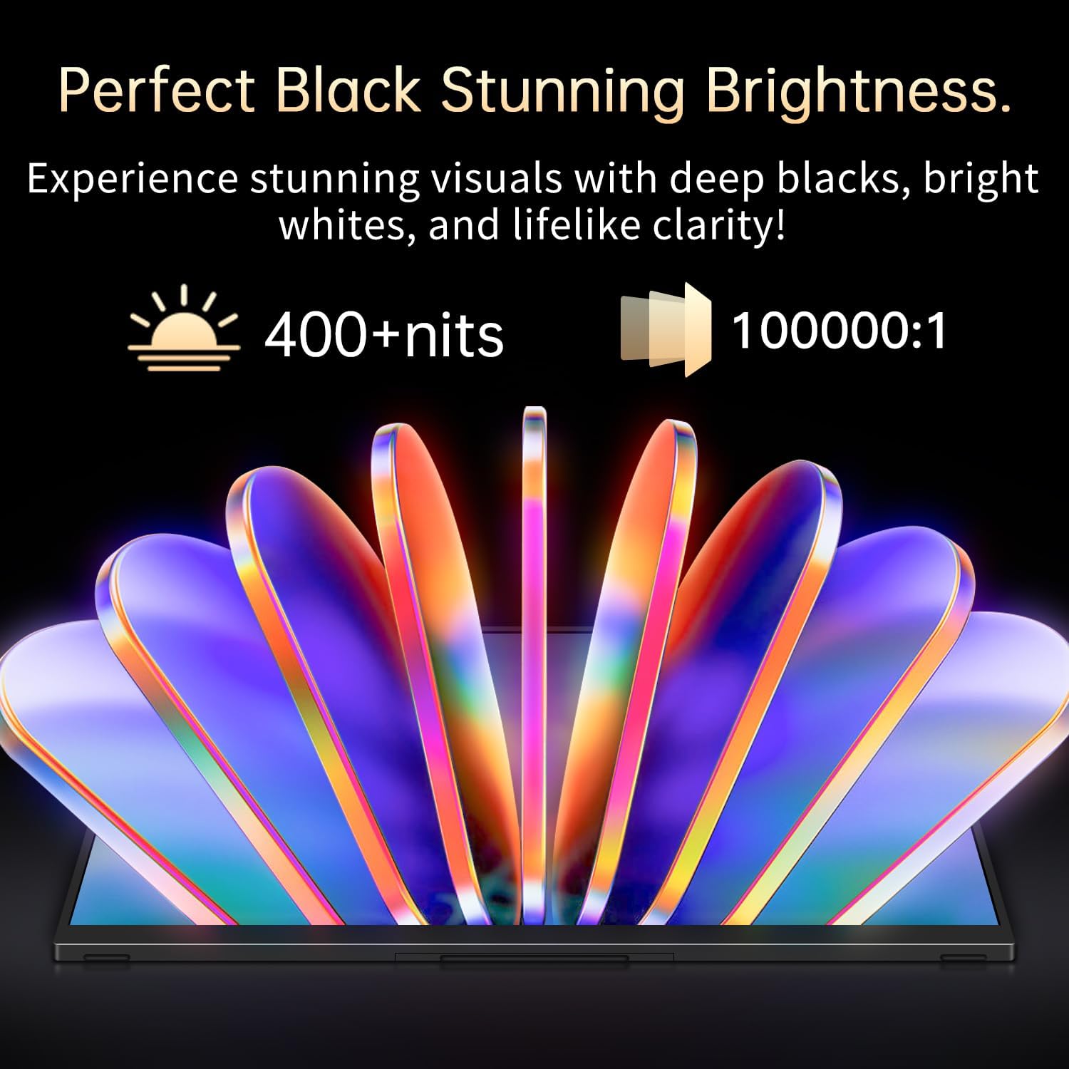 4K Portable Monitor OLED 3840×2400p, 14' Ultra Slim Travel Monitor, 400+ Nits |100% DCI-P3 | 1000000:1 Contrast, HDMI USB C External Screen for Laptop Mabook PC