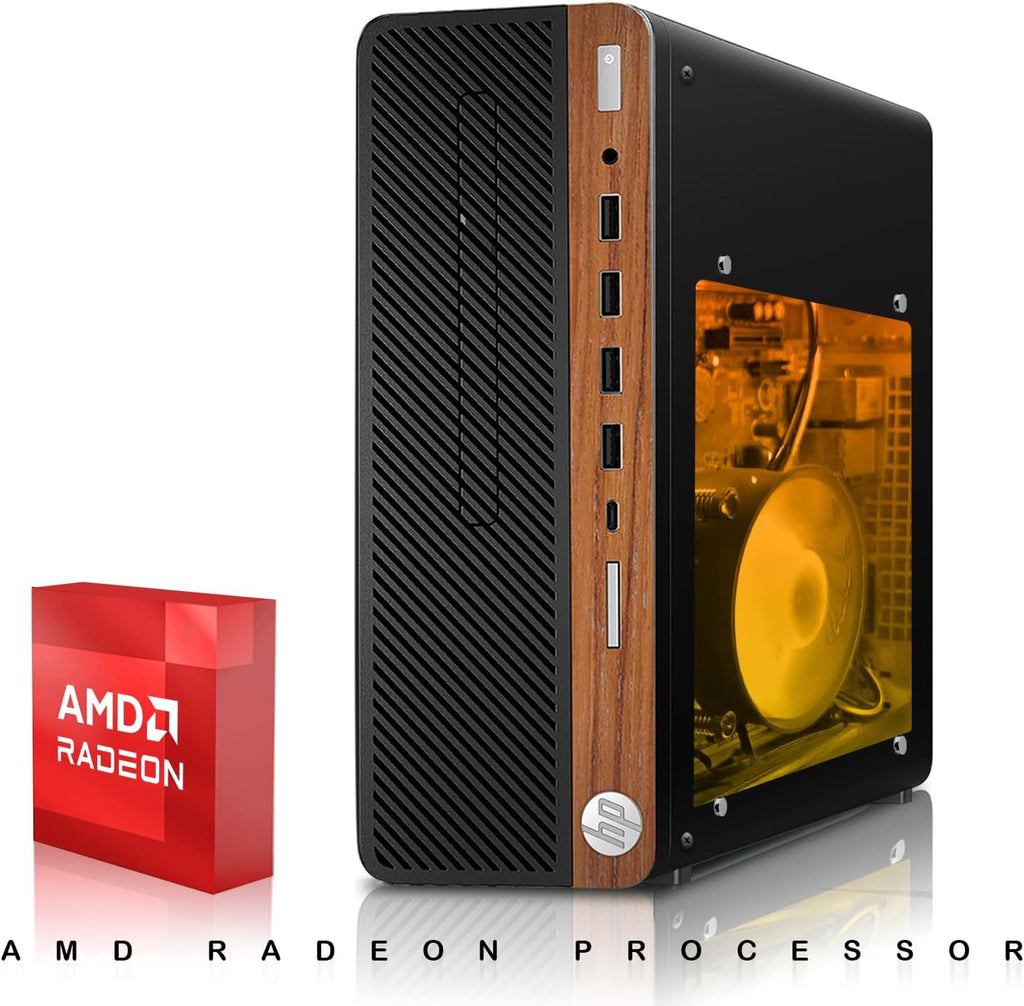 HP Half Dark Gaming PC Desktop Computer – AMD Pro A10-9700,RX 550 Graphics,16GB RAM,256GB SSD,27 Inch Curved Monitor,RGB Keyboard with AI Copilot,Mouse,WiFi,RGB Headphone,Windows 11(Renewed)