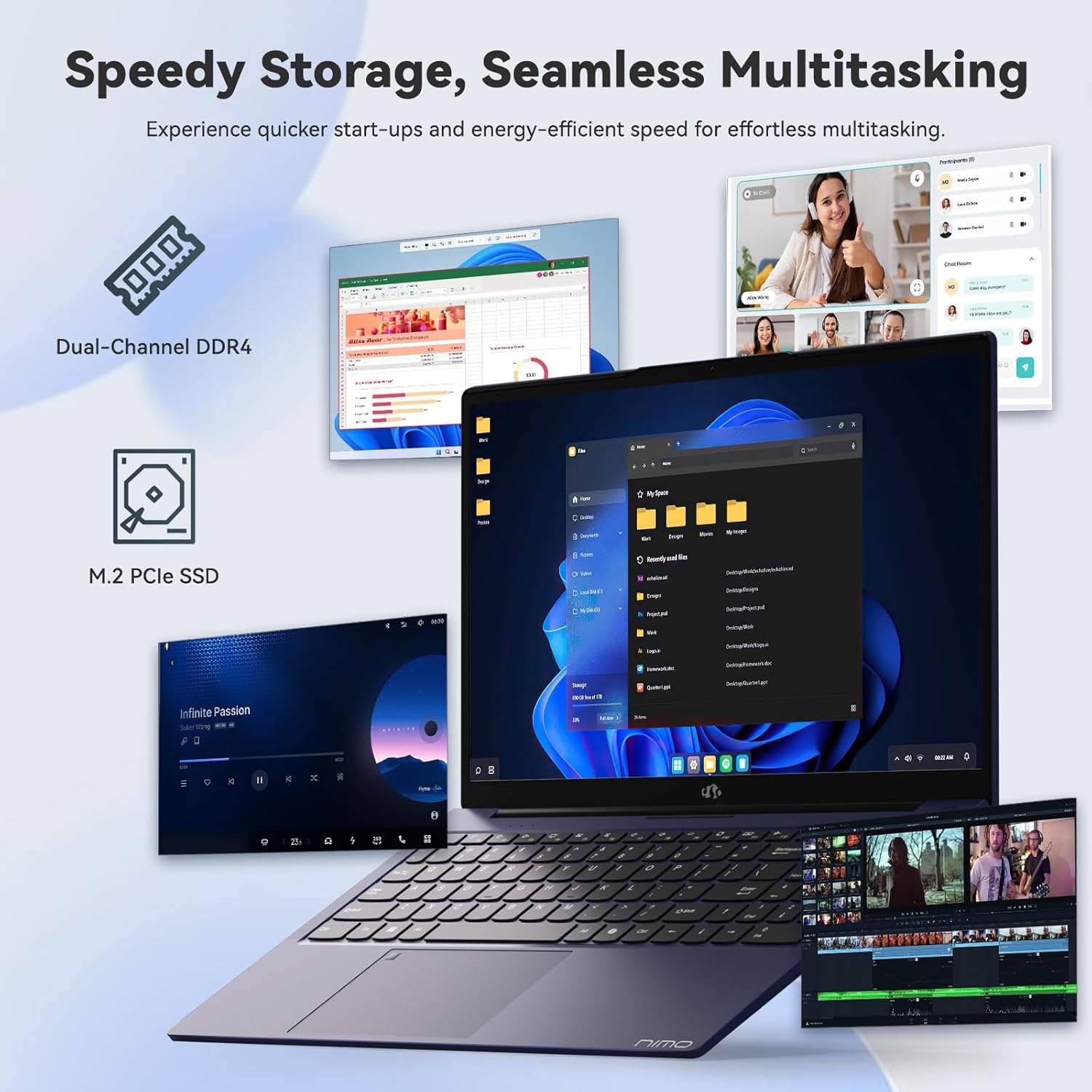 NIMO 15.6' FHD IPS Laptop, Core i3-1215U 6-Core Up to 4.4GHz (Beats R5 7520U), 16GB RAM 512GB SSD, Wi-Fi 6, Backlit Keyboard, Fingerprint Reader, 65W Type-C Charging, Student & Business Notebook