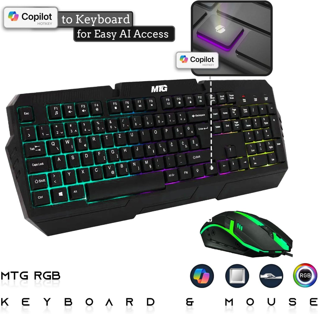 TechMagnet Nova Gaming Desktop PC Bundle with Core i7 32GB RAM 1TBSSD 24 inch Curved Monitor RTX 2060 Graphics RGB Keyboard with AI-Enabled Copilot Key Mouse Headphones Webcam Windows 11(Renewed)