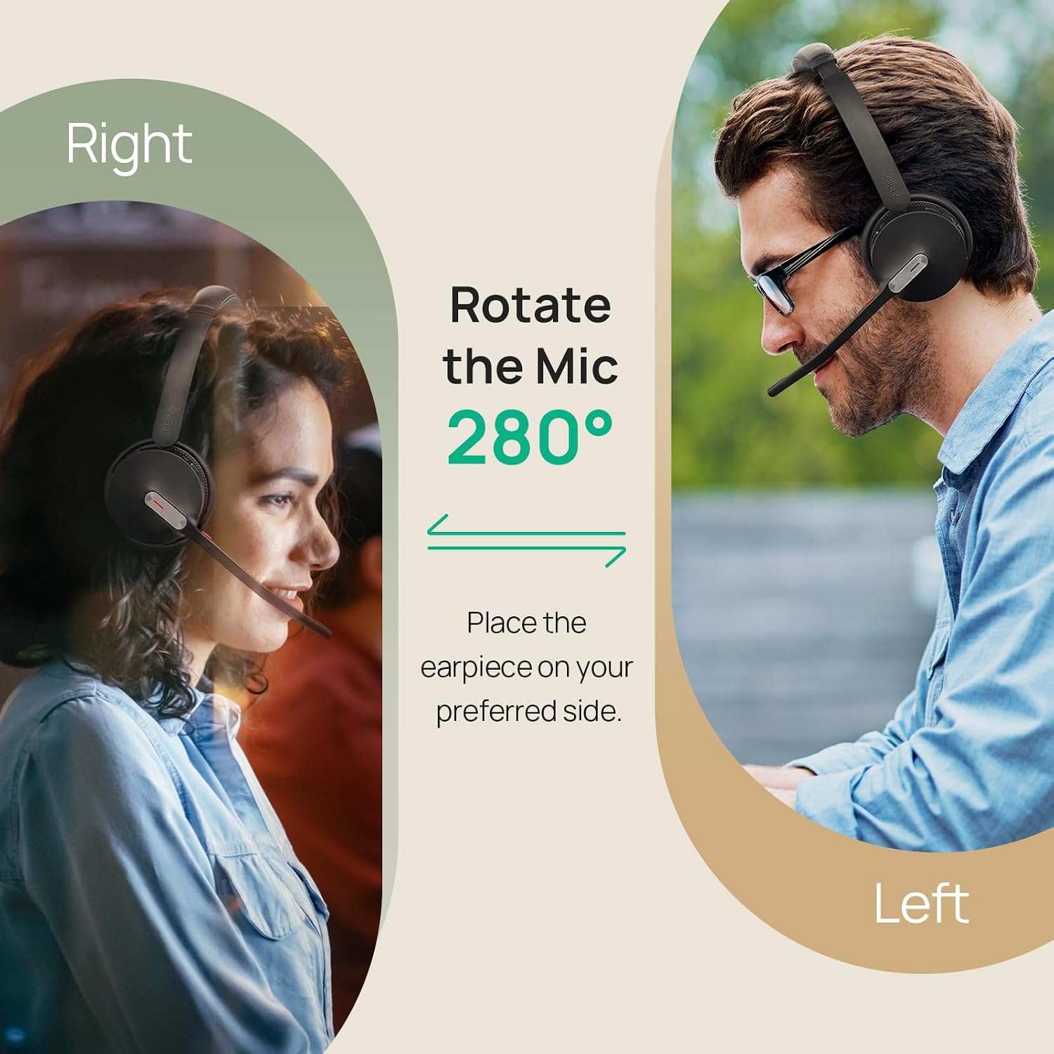 Yealink BH70 Dual Wireless Headset with Mic for Work, Bluetooth Headphone with Teams Certification, up to 35h Talk Time, 147g All-Day Wearing Comfort, Perfect for Open Office Home Hybrid Work