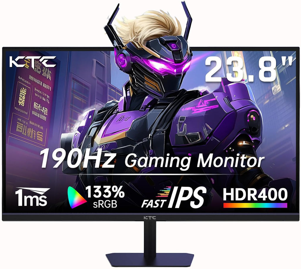 KTC 24 Inch 180Hz/190Hz Gaming Monitor, FHD PC Computer Monitor with Fast IPS Panel, HDR400, 133% sRGB, Bluelight Filter, 2 HDMI & 1 DP Port, Compatible Freesync and Wall Mountable, H24F8