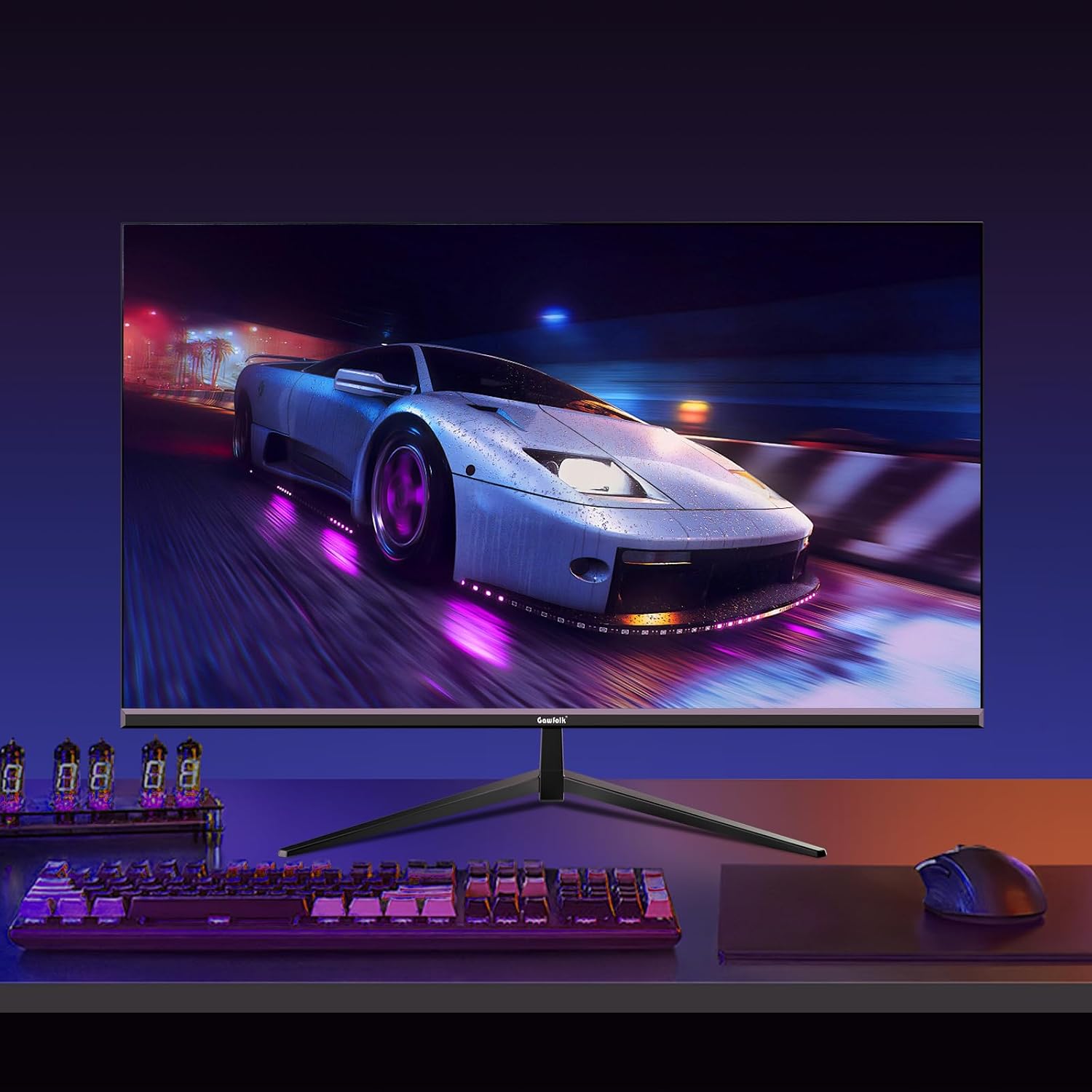 Gawfolk 32-inch 4K Ultra HD Computer Monitor, 144Hz Gaming Screen, 1ms, Adaptive Sync, 100% sRGB, 178° Wide Viewing Angle, HDMI 2.1, DisplayPort, Compatible with 100 * 100MM Wall Mount-Black