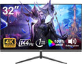 Gawfolk 32-inch 4K Ultra HD Computer Monitor, 144Hz Gaming Screen, 1ms, Adaptive Sync, 100% sRGB, 178° Wide Viewing Angle, HDMI 2.1, DisplayPort, Compatible with 100 * 100MM Wall Mount-Black