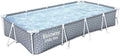 Bestway Steel Pro 12' x 6' 7' x 26' Rectangle Above Ground Outdoor Swimming Pool Set with DuraPlus Liner and FrameLink System, Gray
