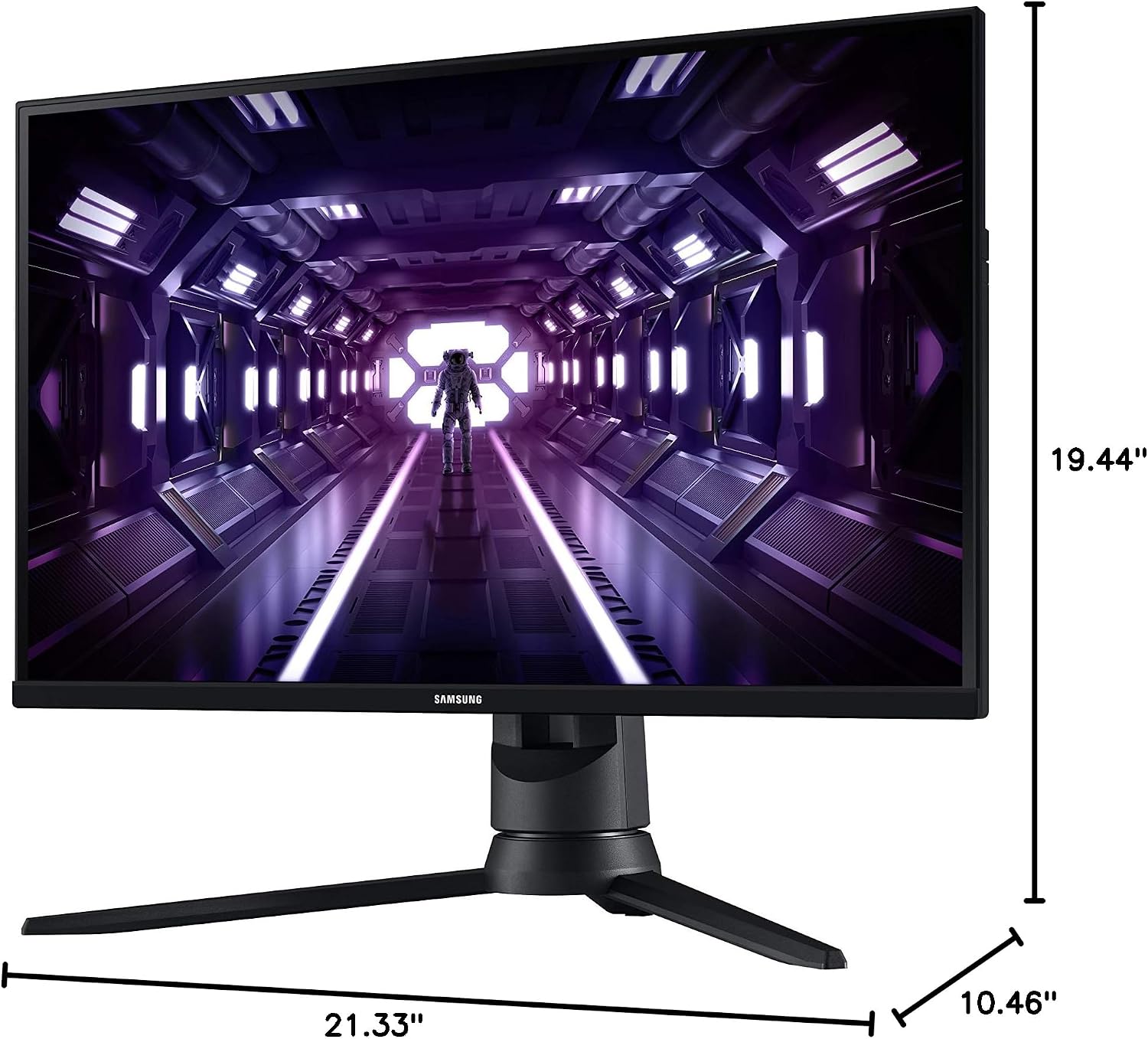 Samsung Odyssey G3 Series 24-Inch FHD 1080p Gaming Monitor, 144Hz, 1ms, 3-Sided Border-Less, VESA Compatible, Height Adjustable Stand, FreeSync Premium (LF24G35TFWNXZA)