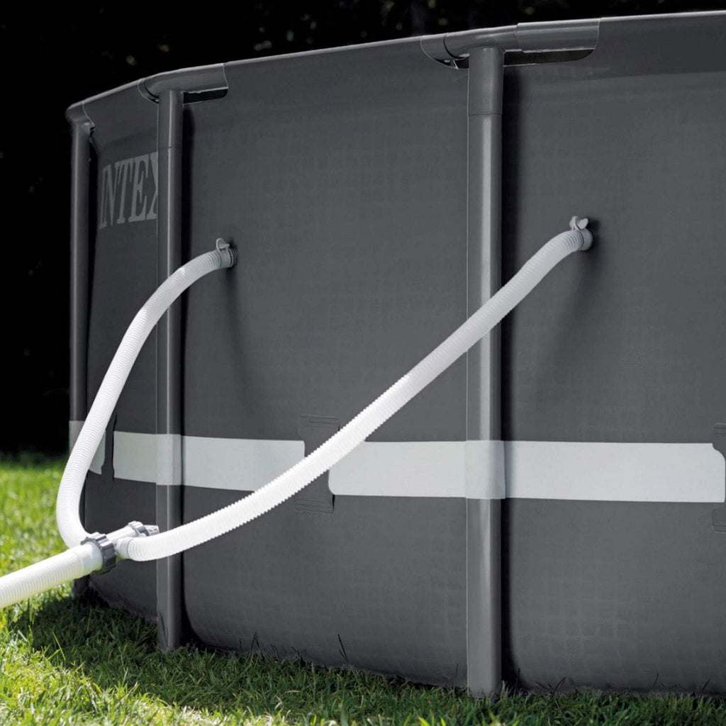 Intex Ultra XTR Frame 14' x 42' Round Above Ground Outdoor Swimming Pool Set with Sand Filter Pump, Ladder, Ground Cloth, and Pool Cover
