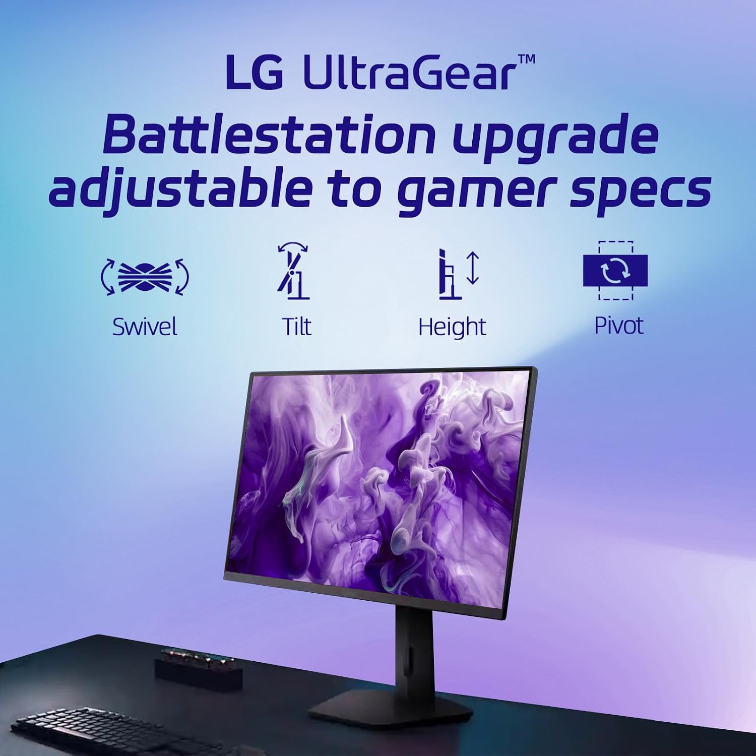 LG Ultragear 27' QHD Gaming Monitor, 1440p IPS Display, 200Hz, 1ms Response, DisplayHDR 400, FreeSync Premium, HDMI, Displayport, USB Type-C, Tilt/Height/Swivel & Pivot Adjustment Stand