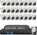 4COVR 4K 32 Channel Security Camera System PoE 2-Way Talk & Dual Lights Smart Full Color Night Vision, AI Human Vehicle Detection, UHD NVR 8TB HDD, 24X 8MP Business Dome IP Camera IP67, LY97KA8M3224