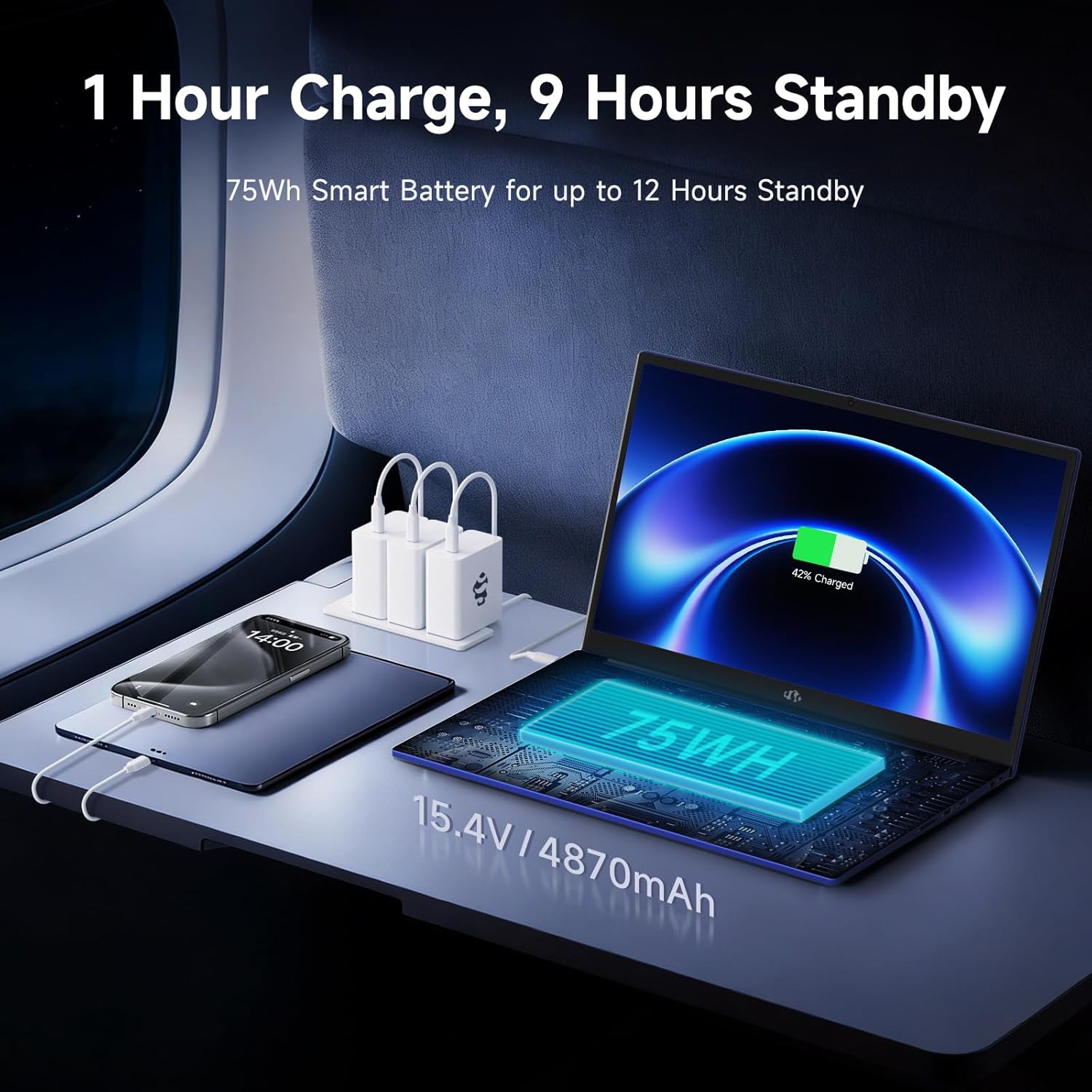 NIMO 17.3' Copilot+ AI Laptop, AMD Ryzen AI 9 HX 370 (Up to 5.1GHz), 16GB RAM 1TB SSD, Radeon 890M, 144Hz FHD Display, 100W Fast Charge, USB 4.0, Fingerprint, Backlit Keyboard, Gaming & Business