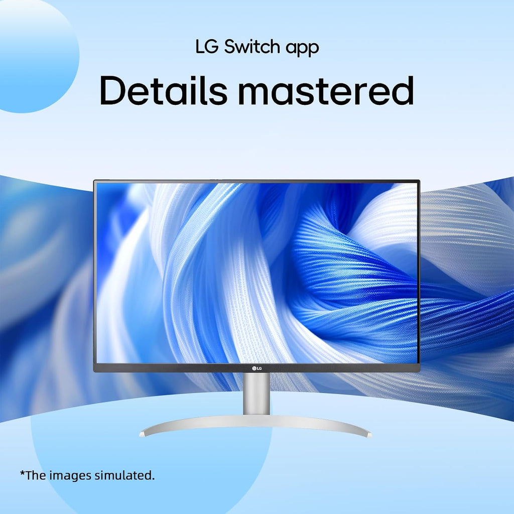 LG 27' Ultrafine 4K UHD (3840 x 2160) Monitor, 60Hz, VESA DisplayHDR™ 400, 5ms, Dynamic Action Sync, Flicker Safe, HDMI & DisplayPort, VESA Mount, Tilt/Height/Pivot Adjustable, White