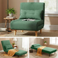 Ahomly 3 in 1 Convertible Sleeper Chair, Sofa Chair for Adults with 6 Angle Adjustable Backrest, Single Sleeper for Living Room/Apartment/Office, Green