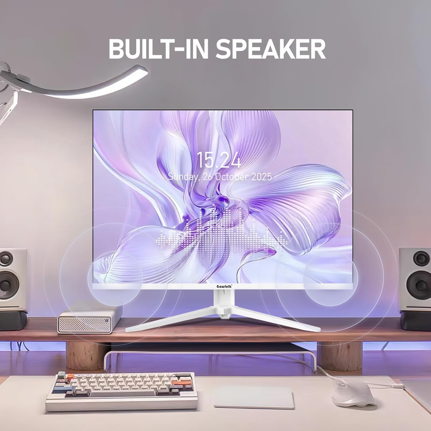 Gawfolk 28 inch UHD 4K Computer Monitor, IPS Ultra HD (3840×2560p) Screen, 3:2, 1.07 Billion Colours, 128% sRGB, Built-in Speakers, 178° Wide Viewing Angle DisplayPort 1.4 & HDMI 2.0, White