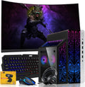 HP G3 Gaming Desktop PC Bundle with Core i7 32GB RAM 1TB SSD 27 inch Curved Monitor RTX 1660s Graphics RGB Keyboard with AI-Enabled Copilot Key Mouse Headphones Webcam Windows 11(Renewed)