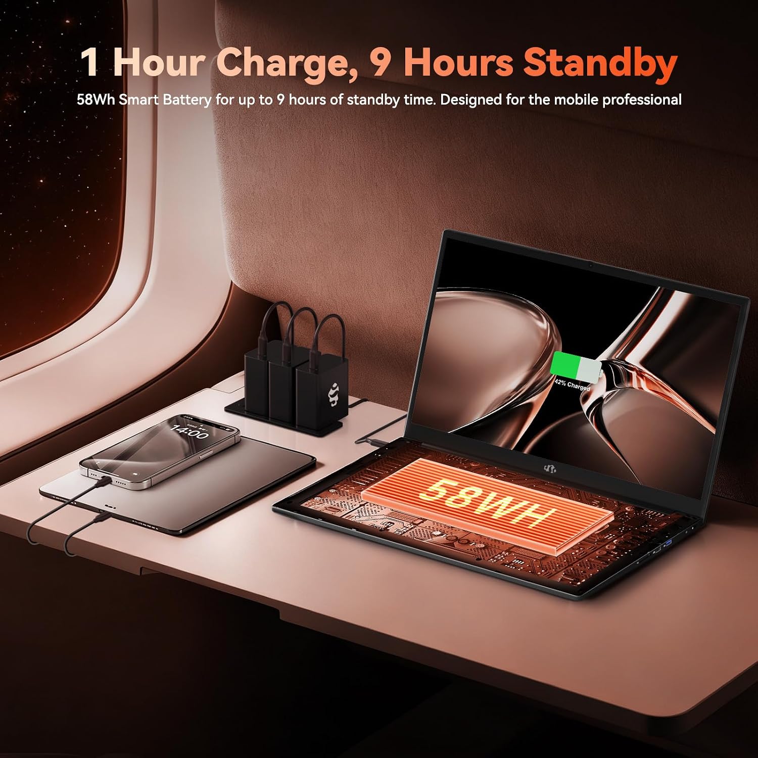 NIMO 17.3' FHD Gaming Laptop – AMD Ryzen 7 7735HS 8-Core/16-Thread, Radeon 680M Graphics, 32GB DDR5, 1TB NVMe SSD, Light Gaming & Esports Ready, Backlit Keyboard, Fingerprint Unlock, 100W PD Type-C