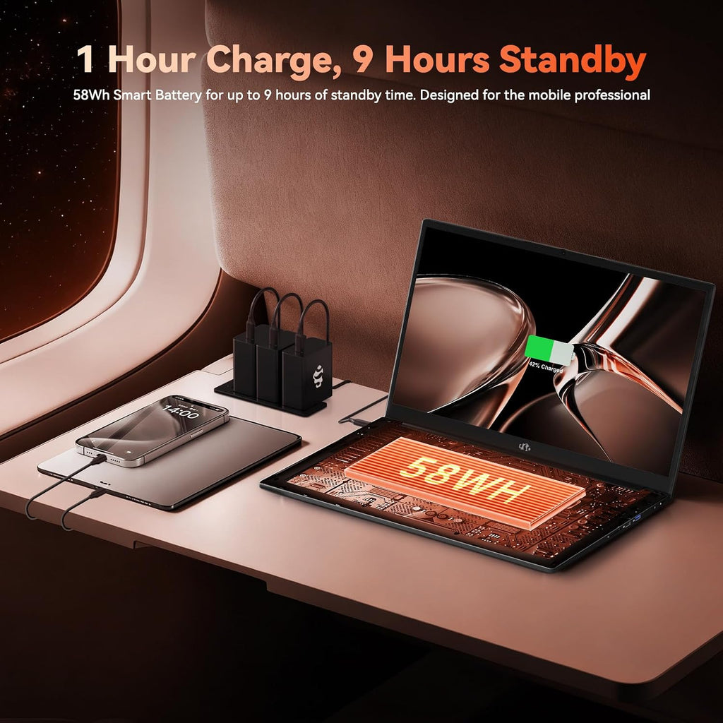 NIMO 17.3' FHD Gaming Laptop – AMD Ryzen 7 7735HS 8-Core/16-Thread, Radeon 680M Graphics, 32GB DDR5, 2TB NVMe SSD, Light Gaming & Esports Ready, Backlit Keyboard, Fingerprint Unlock, 100W PD Type-C