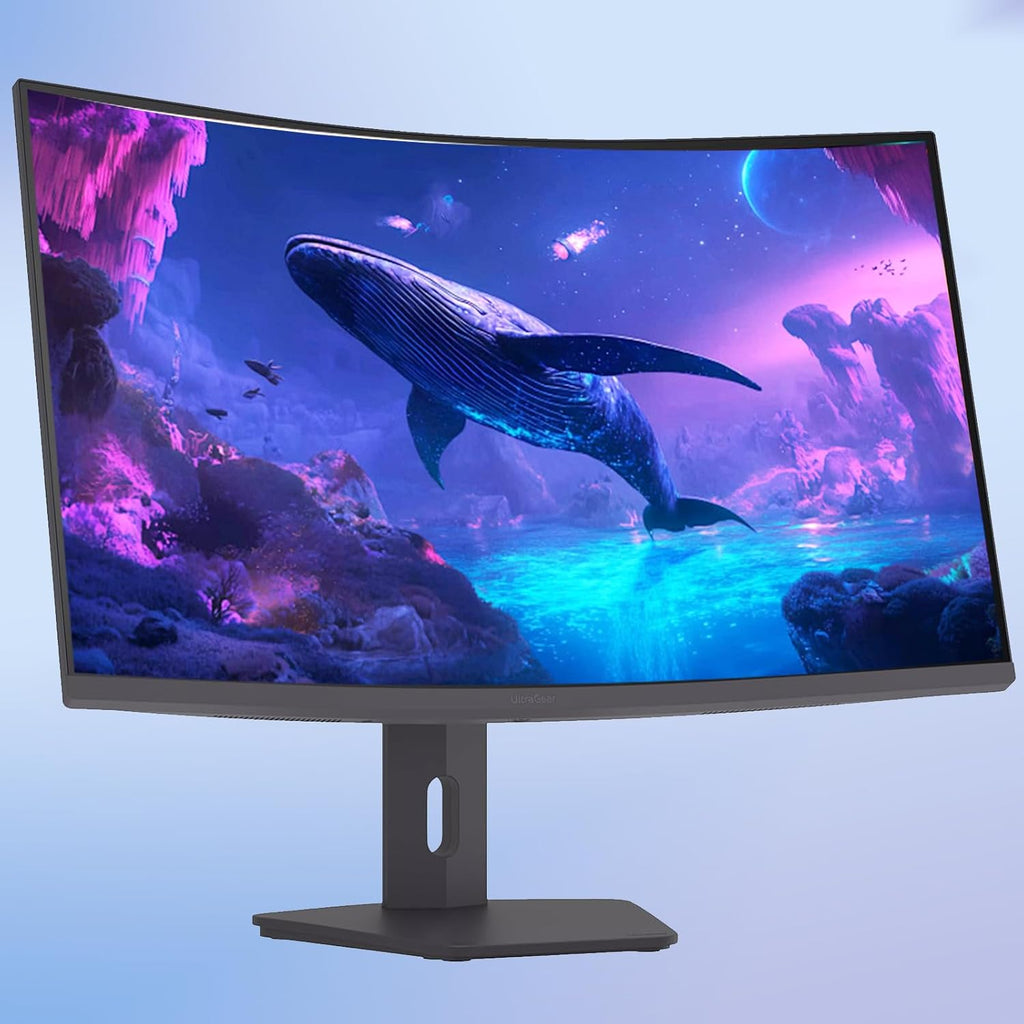 LG 32' Ultragear Curved Gaming Monitor, QHD, VA Panel, 180Hz, 1ms GtG, AMD FreeSync Compatible, HDR10, sRGB 99% Color, HDMI, DisplayPort, Height/Tilt/Swivel Adjustable Stand, Black