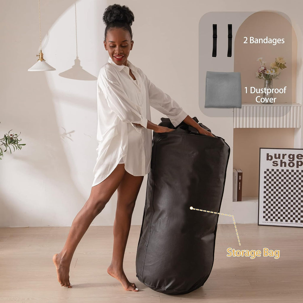 MAXYOYO Japanese Floor Mattress Futon Mattress, Thicken Tatami Mat Sleeping Pad Foldable Roll Up Mattress Boys Girls Dormitory Mattress Pad Kids Floor Couches and Sofas, Grey, King
